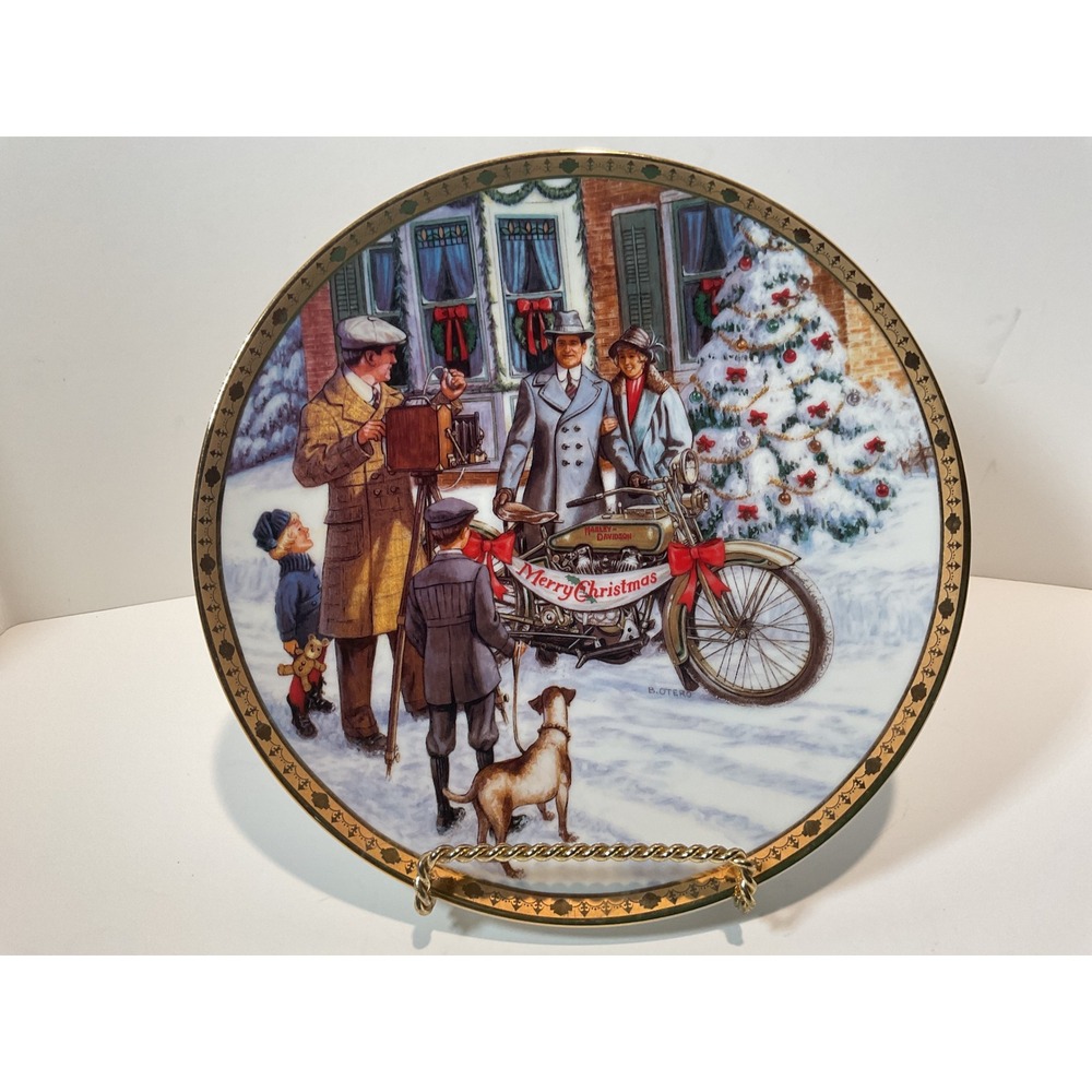 Harley Davidson Holiday Memories Family Portrait‎ Plate 1998 5th Limited Edition